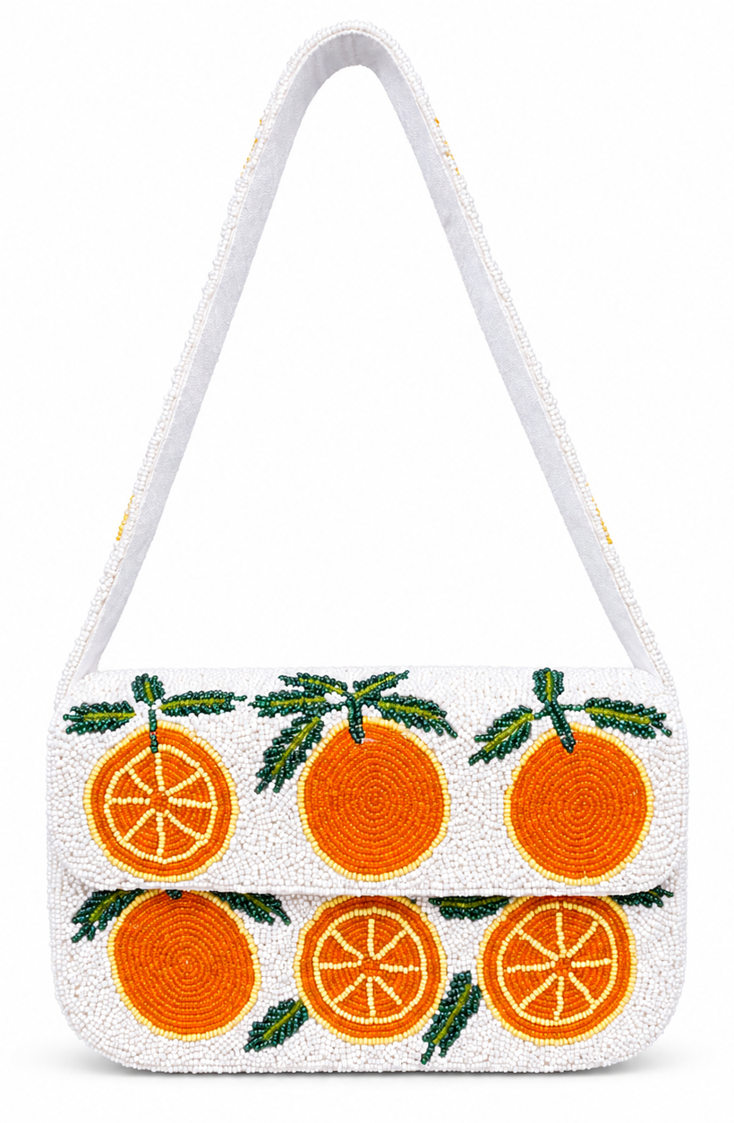 Orange Grove beaded handbag