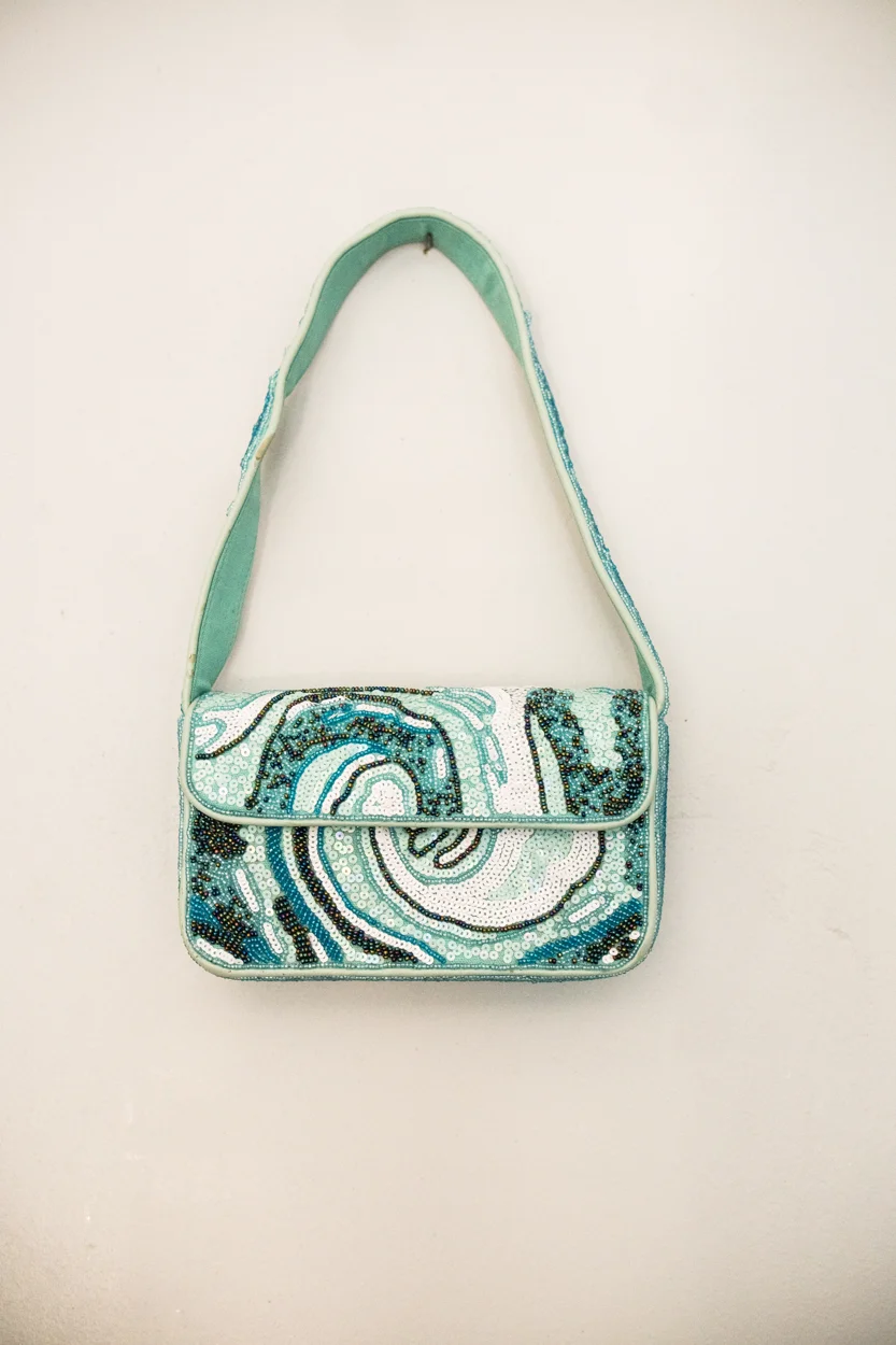 Sea Glass beaded handbag