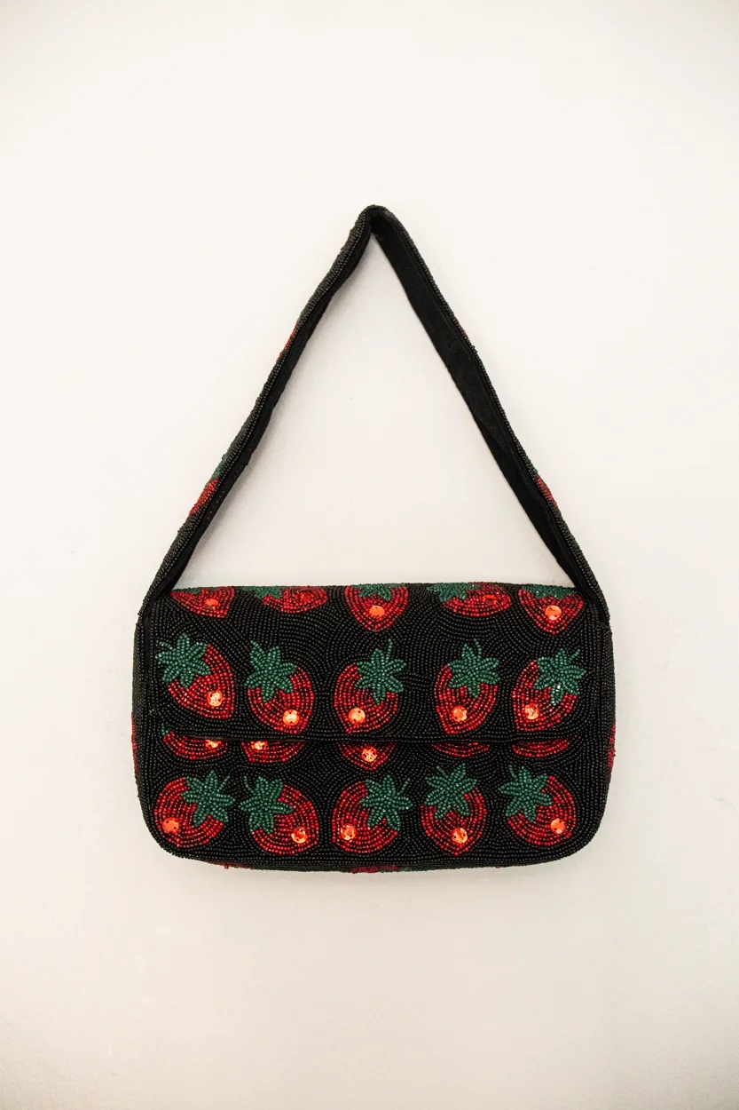 Cherry Noir beaded handbag